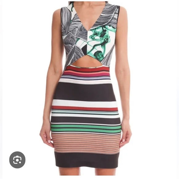 NWT Clover Canyon Jade storm Printed Scuba Stretch Dress size S - Picture 3 of 7